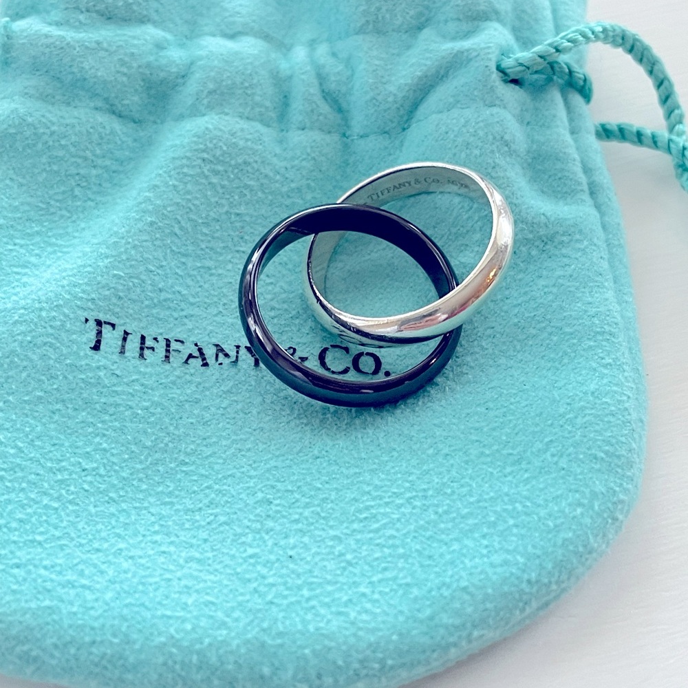 Tiffany & Company Sterling Silver and Titanium Melody Ring Size 7